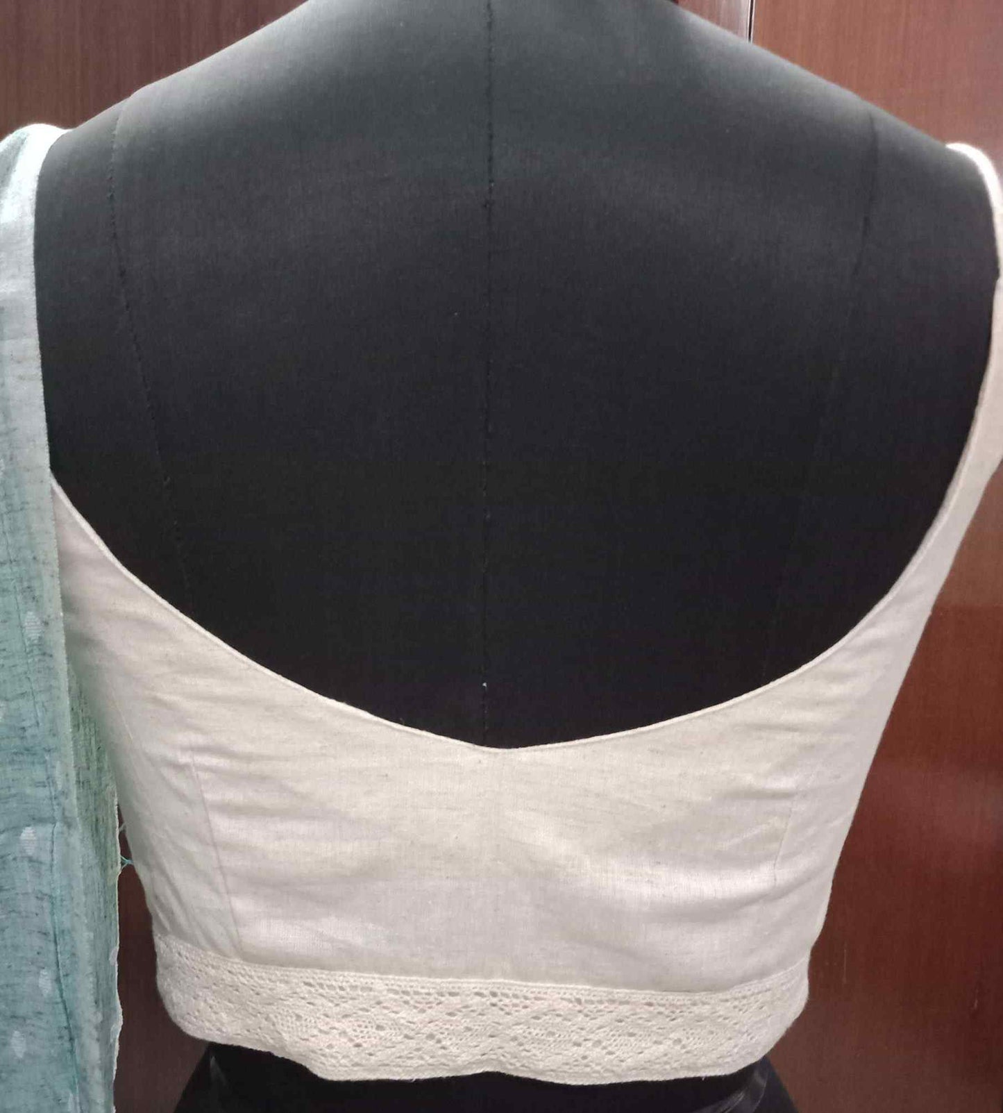 Ivory Spaghetti V-Neck Blouse
