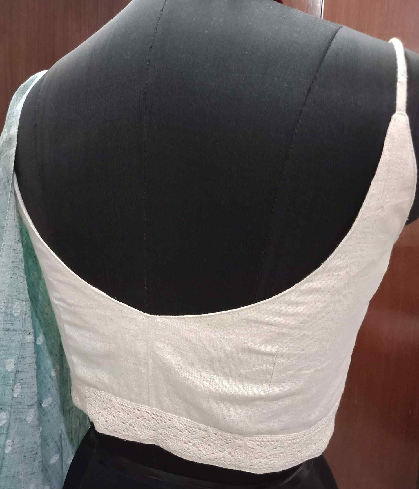 Ivory Spaghetti V-Neck Blouse