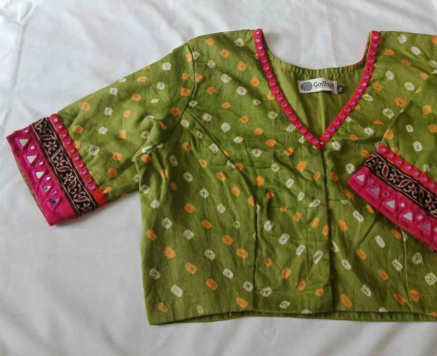 Mehandi Green Bandhani Blouse