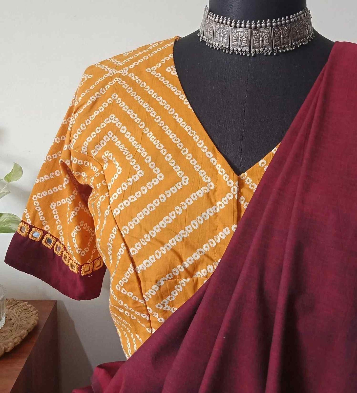 Mustard Yellow Bandhani Print Blouse