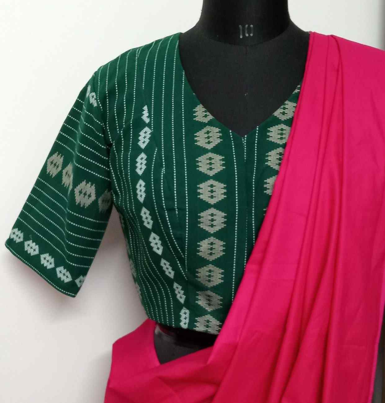 Bottle Green Jaquard Blouse