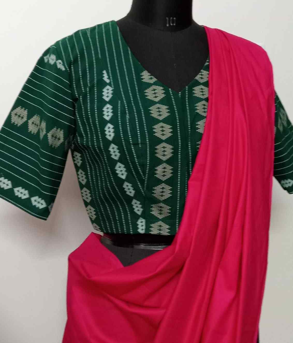 Bottle Green Jaquard Blouse