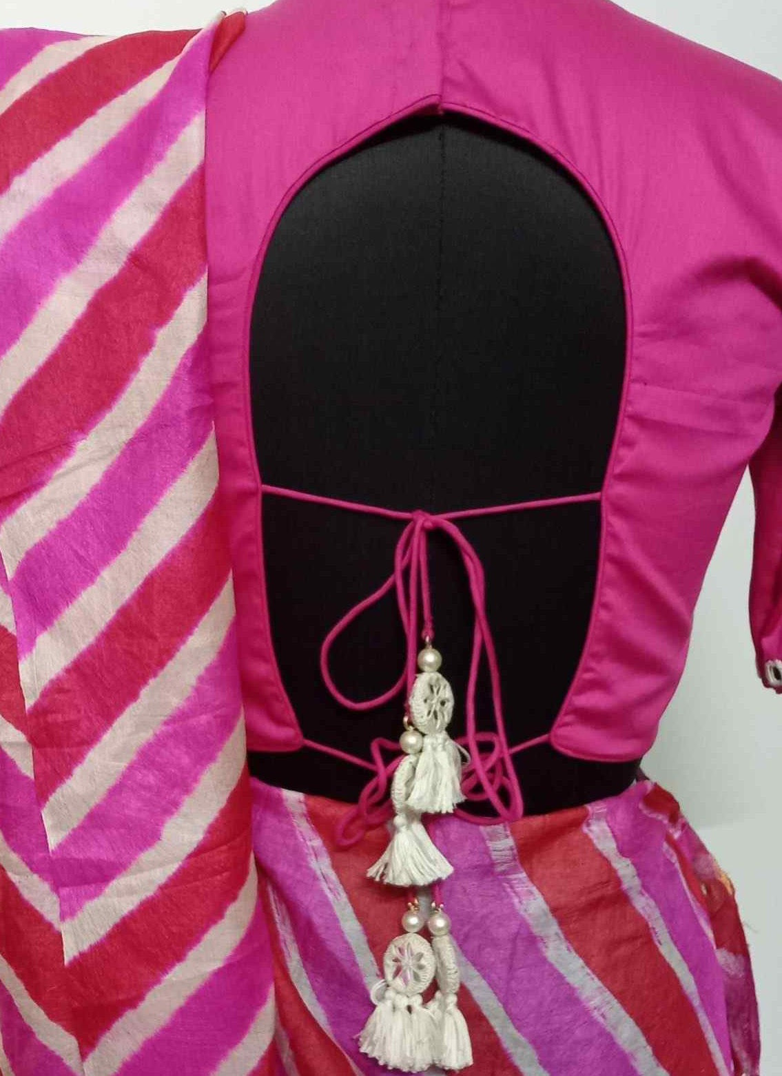 Rani High Neck Backless Mirrorwork Blouse