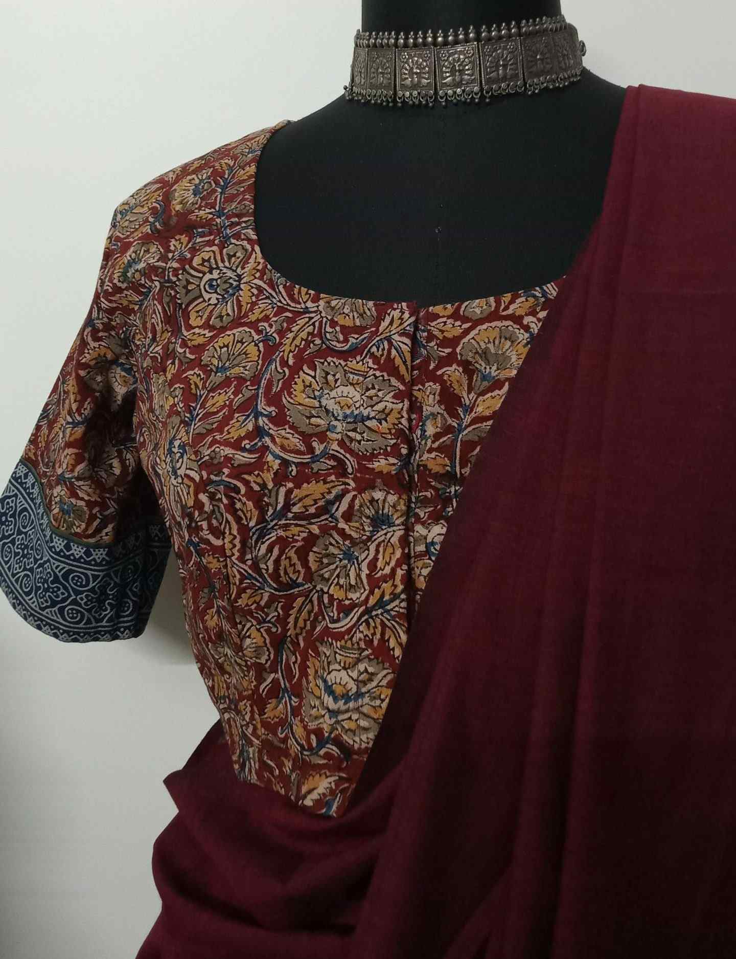Red Maroon Kalamkari Blouse