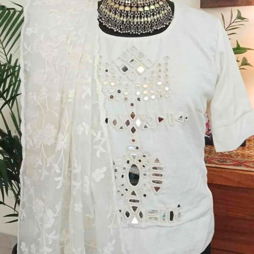 Long Kurti Mirror work Blouse