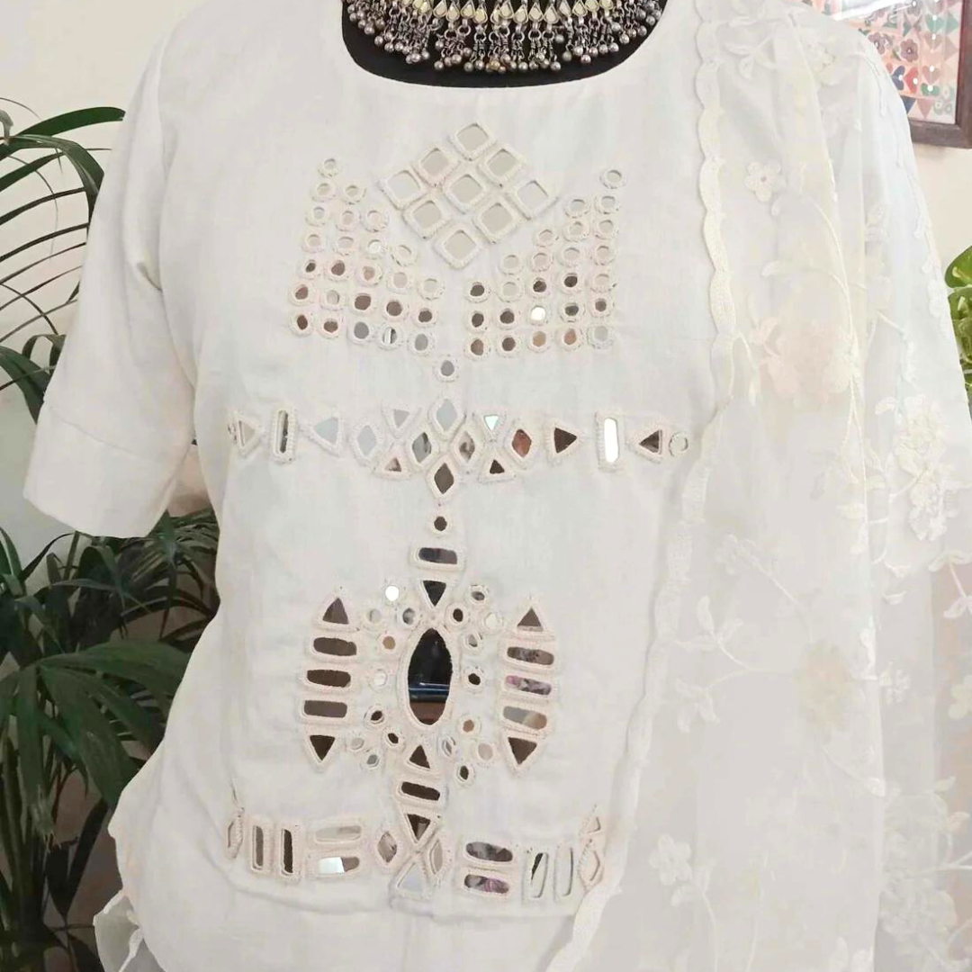 Long Kurti Mirror work Blouse