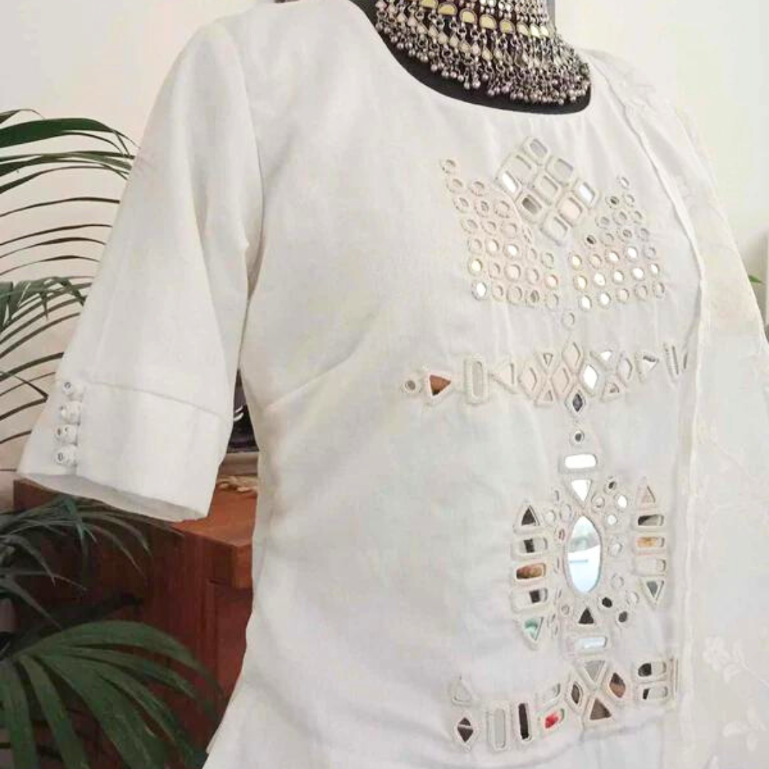 Long Kurti Mirror work Blouse