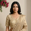 Beige Golden Big Motif Brocade Readymade Blouse | Godhuli