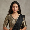 Black Banarasi Brocade Readymade Blouse | Godhuli
