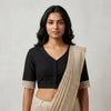 Black Cut Work Embroidered Readymade Blouse | Godhuli