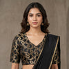 Black Floral Jaal Kimkhab Banarasi Brocade Readymade Blouse | Godhuli