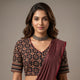 Black Floral Patola Print Gamathi Readymade Blouse | Godhuli