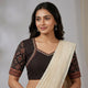 Black Gamathi Readymade Blouse with Patola Print Sleeves | Godhuli