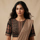 Black Gamathi Yolk Pattern Readymade Blouse | Godhuli