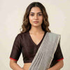 Black Handwoven Daani Gaji Silk Readymade Blouse | Godhuli