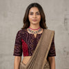 Black Maroon Bandhani Readymade Blouse | Godhuli
