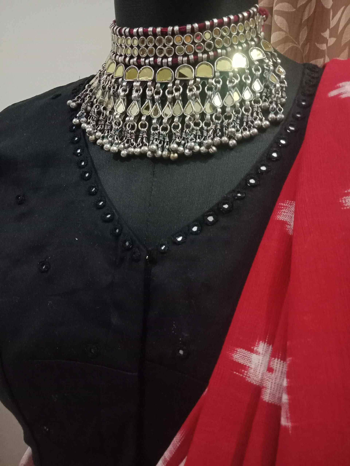 Black Mirror Work Readymade Blouse