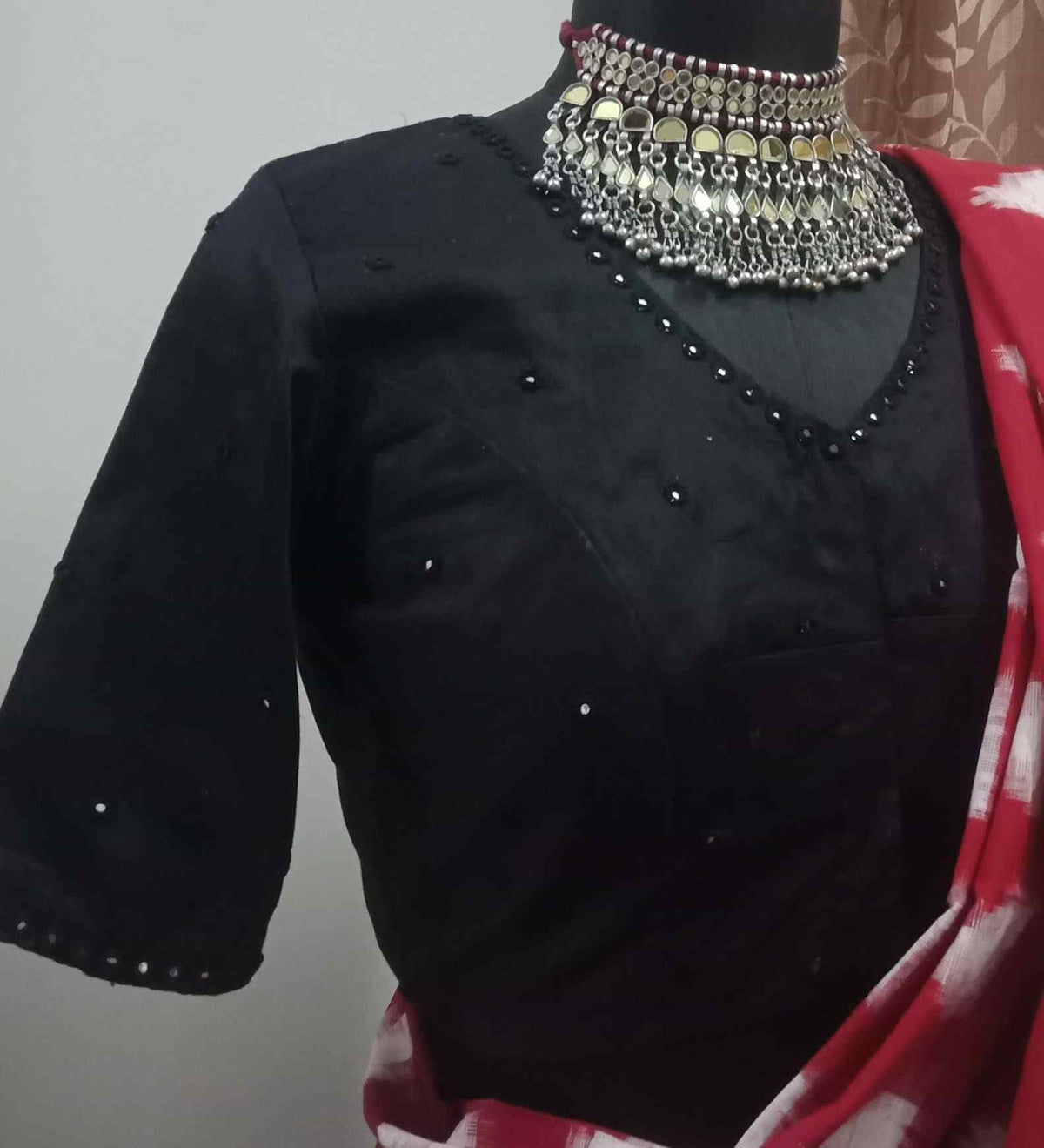 Black Mirror Work Readymade Blouse