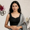 Black Mirrorwork Sleeveless Readymade Blouse | Godhuli