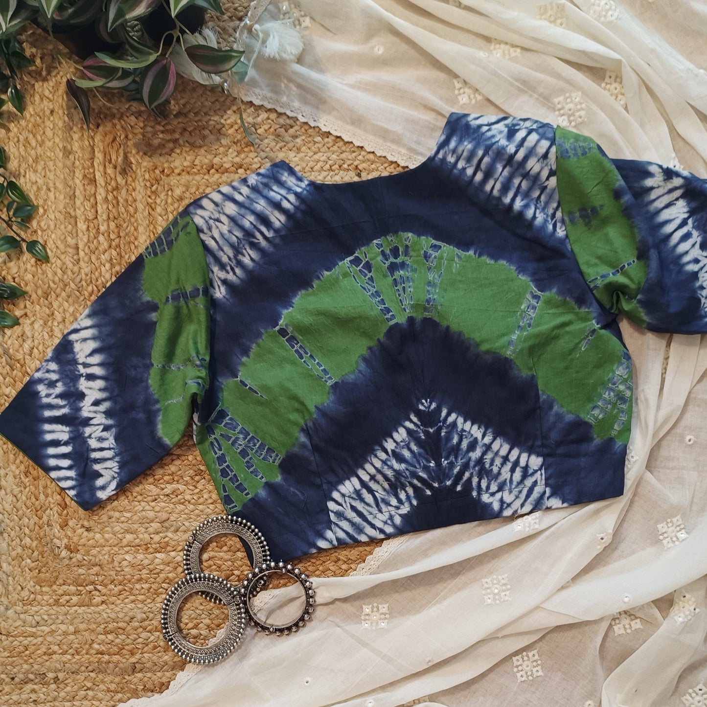 Blue Green Shibori Blouse