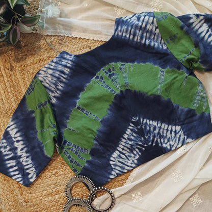 Blue Green Shibori Blouse