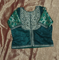 Buy Bottle Green Gaji Silk Aari Work Blouse Combo | Perfect for B2B Orders