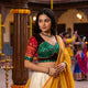 Brown Red Gavan Print Choli Readymade Blouse | Godhuli