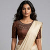 Buy Coffee Brown Real Mirrorwork Blouse | Godhuli