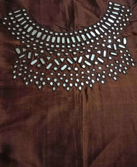 Buy Coffee Brown Real Mirrorwork Blouse | Godhuli