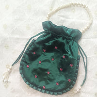 Buy Green Colour Shreenathji Potli Bag | Godhuli