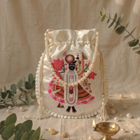 Buy Ivory Colour Shreenathji Potli Bag | Godhuli