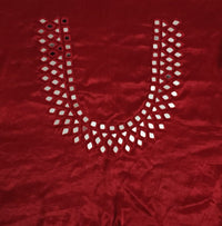 Maroon Heavy Mirrorwork Readymade Blouse Fabric | Godhuli