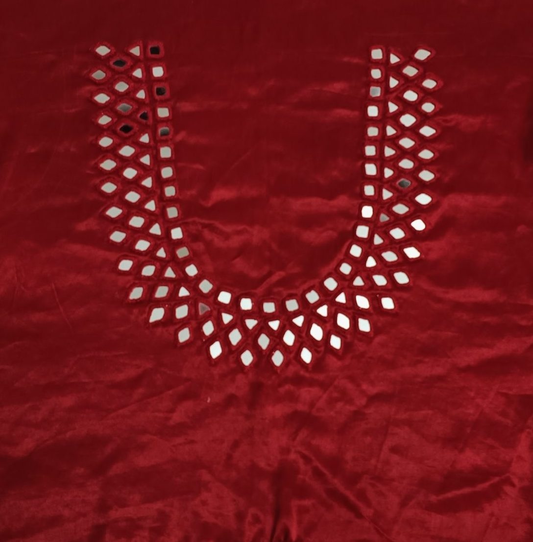 Buy Maroon Heavy Mirrorwork Blouse Fabric
