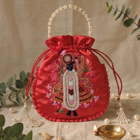 Buy Red Colour Shreenathji Potli Bag | Godhuli