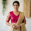 Cherry Red Patola Sleeves Readymade Blouse | Godhuli