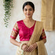 Cherry Red Patola Sleeves Readymade Blouse | Godhuli