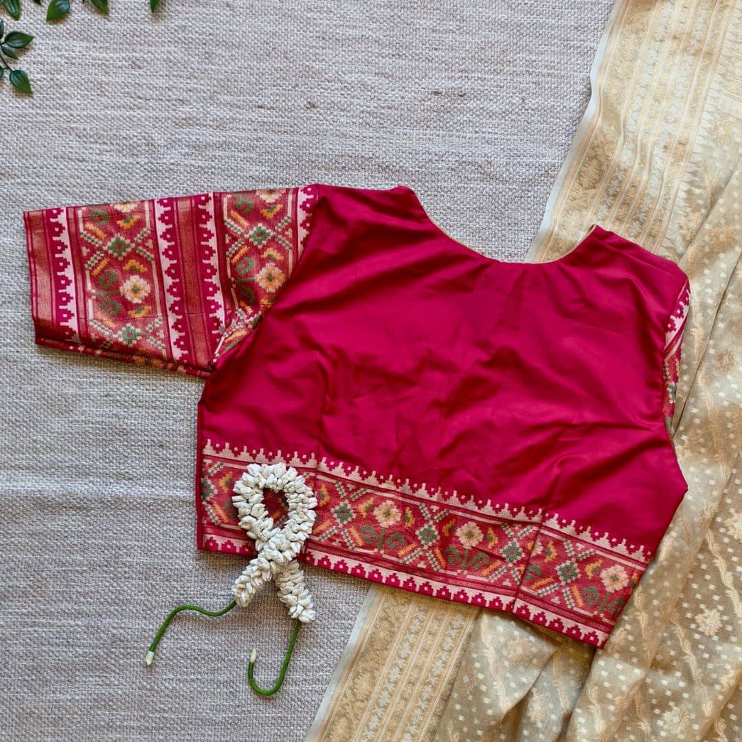 Cherry Red Patola Sleeves Blouse