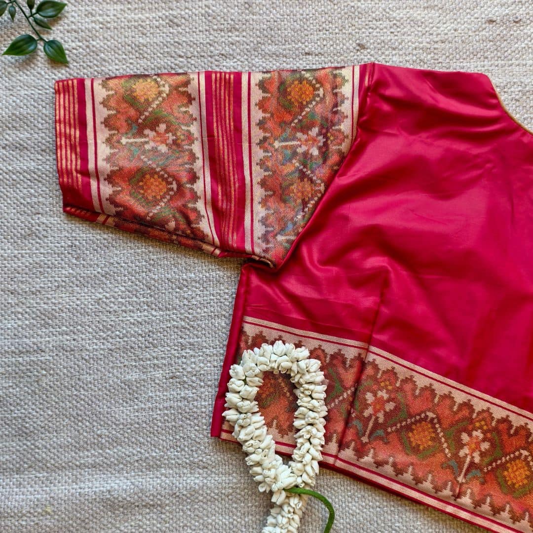 Cherry Red Patola Sleeves Blouse