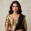 Copper Golden Brocade Readymade Blouse | Godhuli