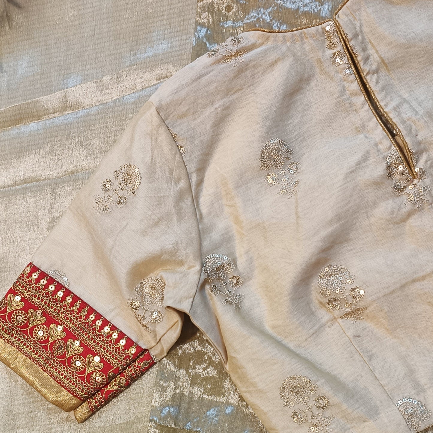  Cream Chanderi Zari Work Blouse