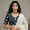 Dark Green Ikat Readymade Blouse | Godhuli