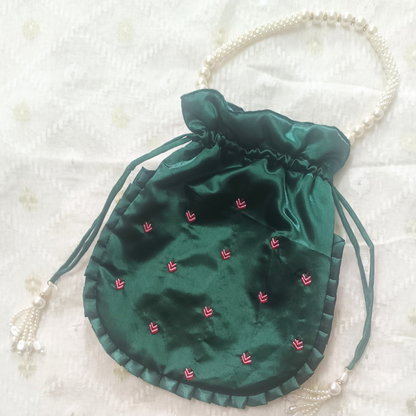 Green Colour Shreenathji Potli Bag