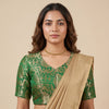 Green Kimkhab Banarasi Brocade Readymade Blouse | Godhuli