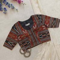 Buy Black Maroon Ikat Blouse | Godhuli