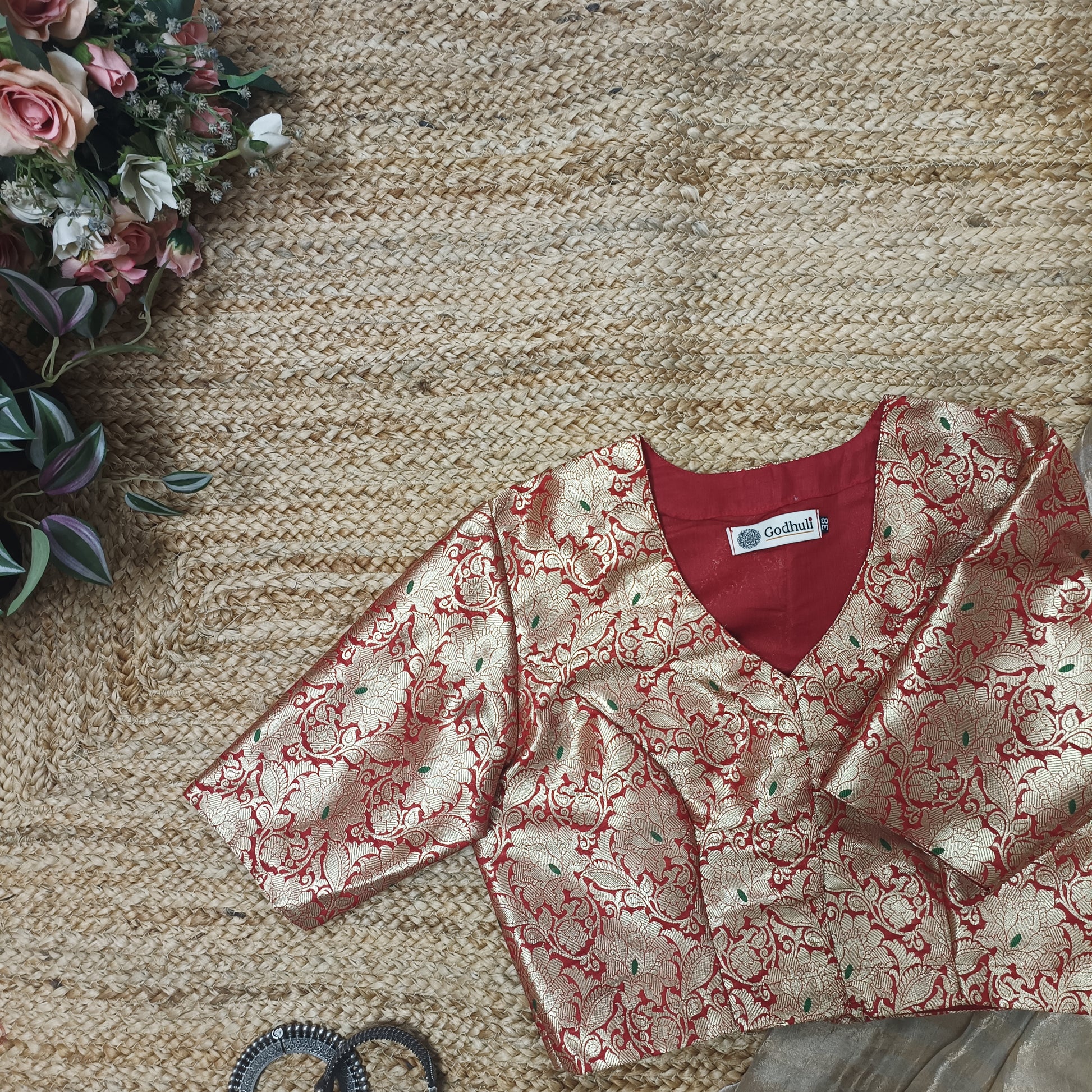 Red Banarasi Brocade Blouse