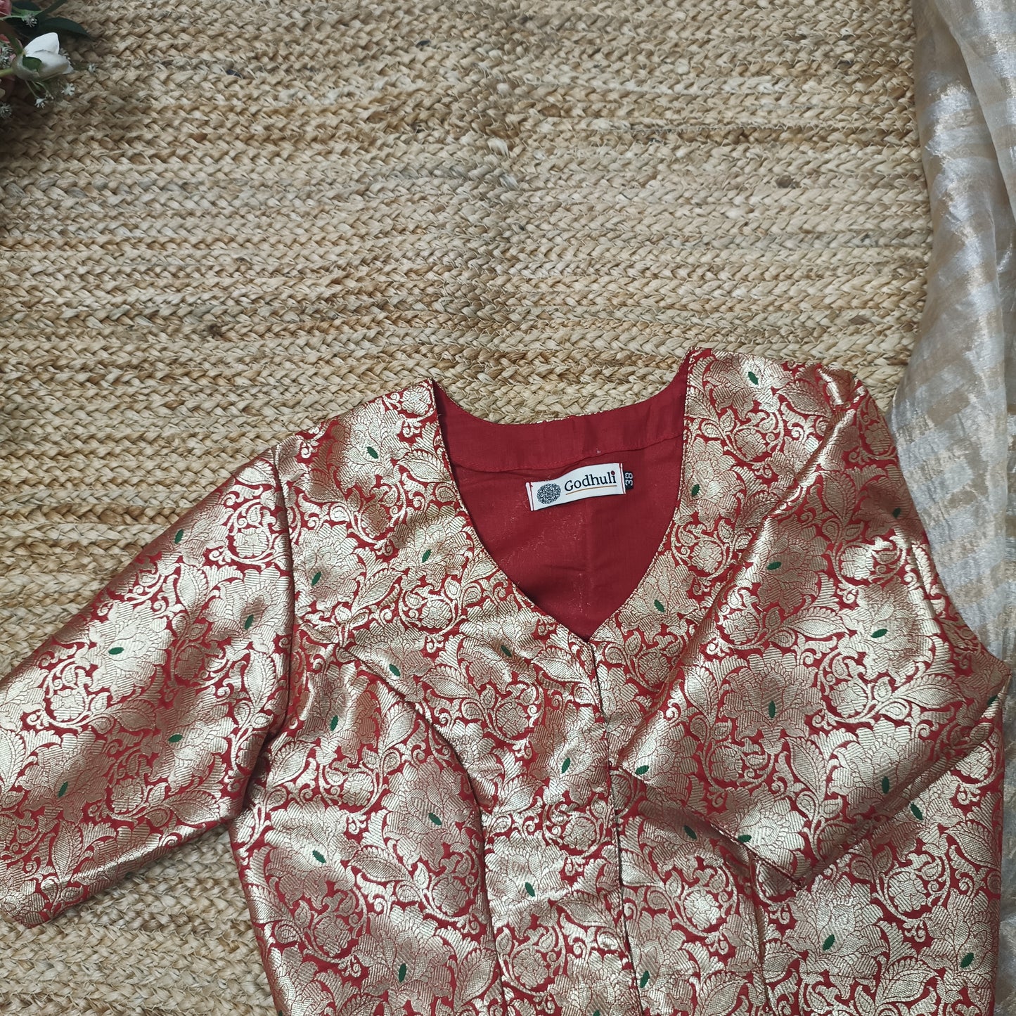 Red Banarasi Brocade Blouse