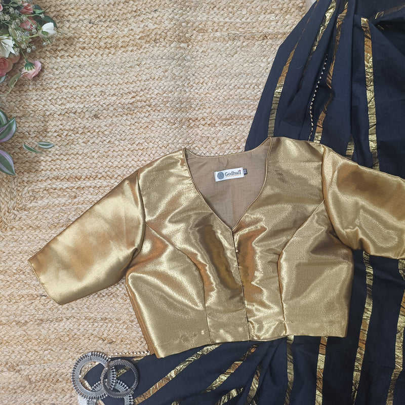 Copper Golden Brocade Readymade Blouse | Godhuli