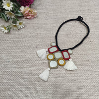 Buy Handcrafted Mirrorwork Black Dori Neckpiece | Godhuli