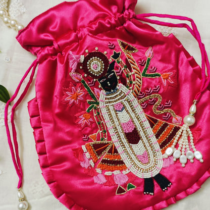 Buy Rani Colour Shreenathji Potli Bag | Godhuli