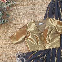 Copper Golden Brocade Readymade Blouse | Godhuli